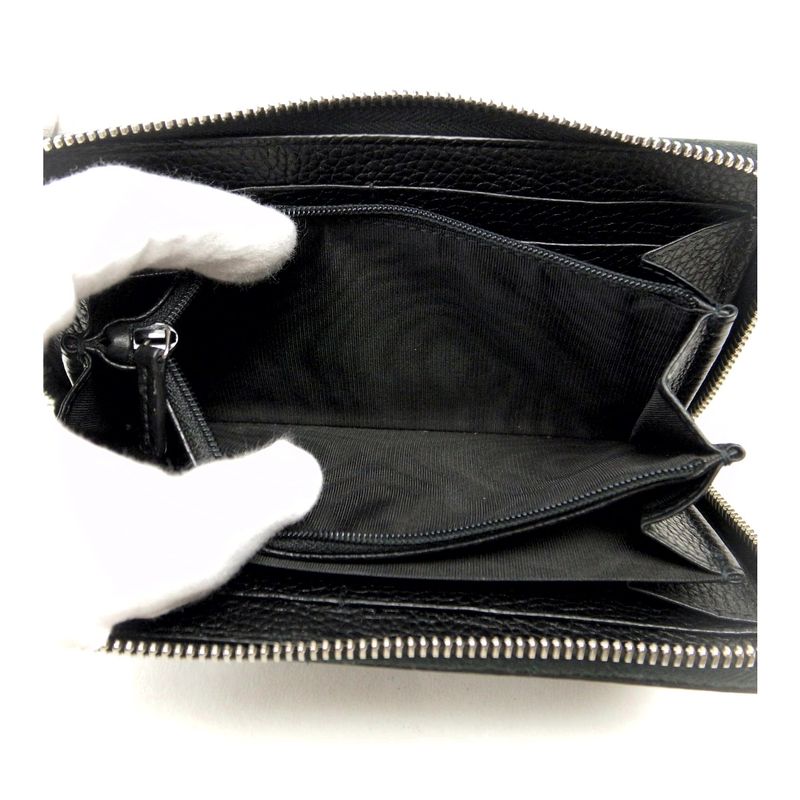 Gucci Round Zipper Long Wallet With Coin Purse Black — view 5