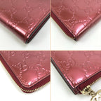 Gucci L-Shaped Zip Long Wallet Metal Pink Red System — view 4