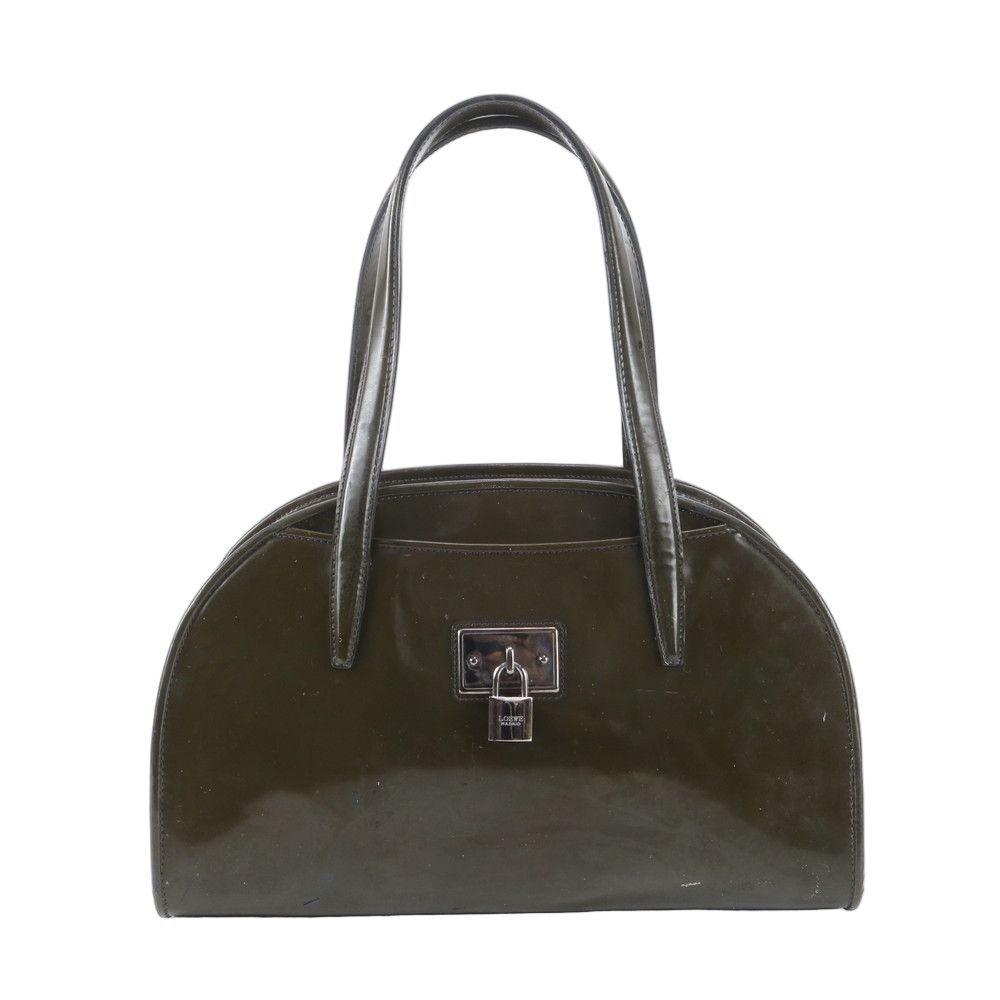 Loewe Padlock Leather Handbag Tote Brown
