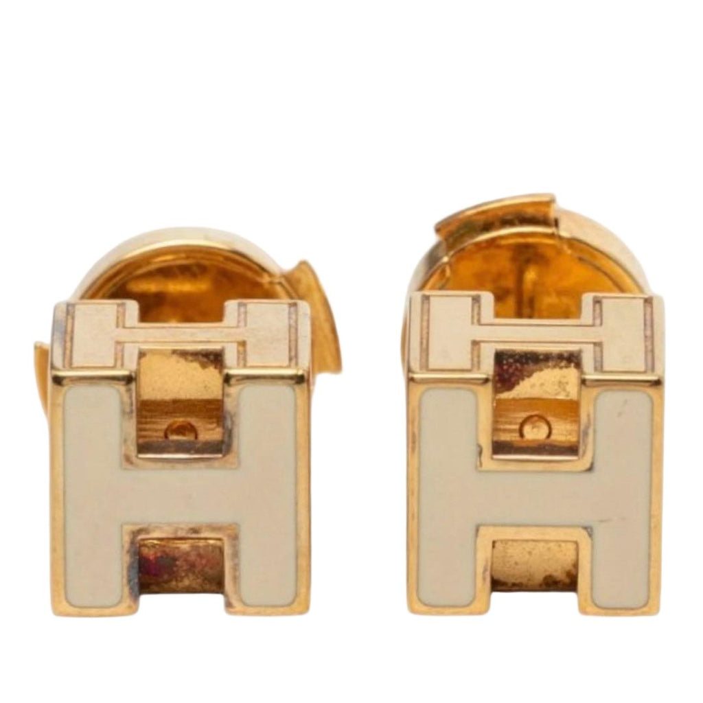 Hermes Garage Ash Cube Stud Earrings