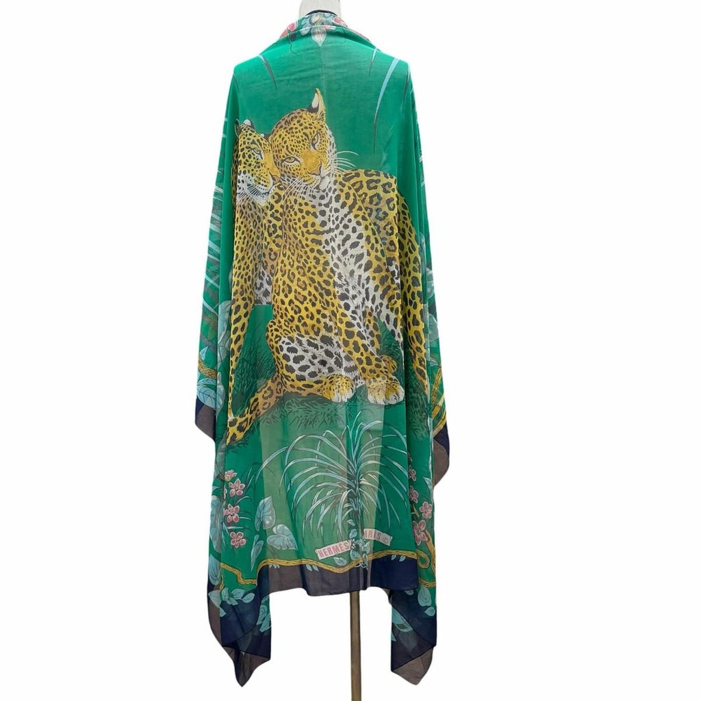 Hermes Vintage Pareo Jungle Love Cotton Shawl Multi Scarf — view 3