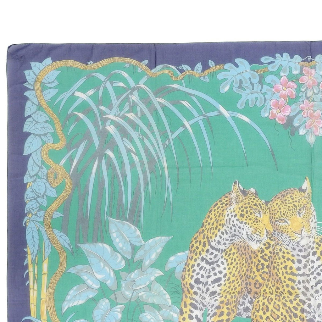 Hermes Vintage Pareo Jungle Love Cotton Shawl Multi Scarf — view 4