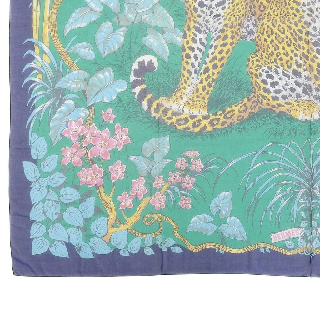 Hermes Vintage Pareo Jungle Love Cotton Shawl Multi Scarf — view 6