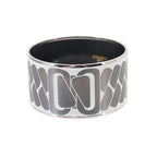 Hermes Enamel TGM Bangle Bracelet White Gray Silver Email TGM