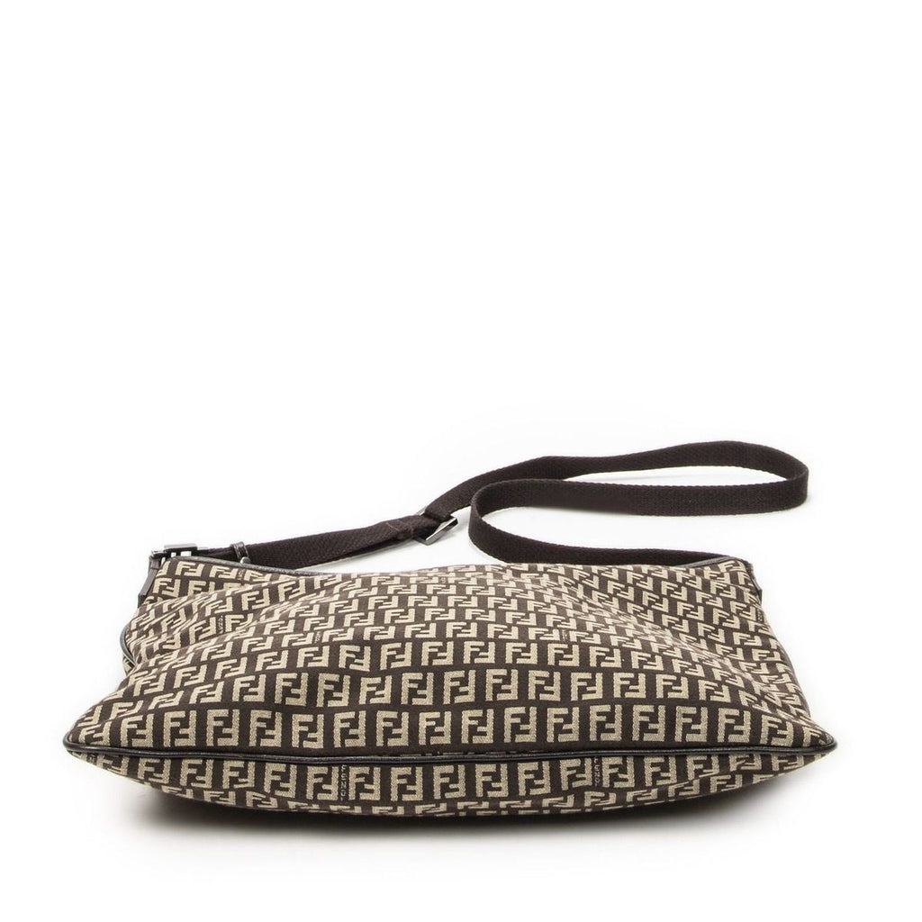 Fendi Square Flat Crossbody Brown Zucchino Canvas — view 6