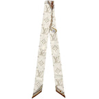 Louis Vuitton Ribbon Scarf Bandeau BB Ultimate Monogram Silk White Chain Pattern