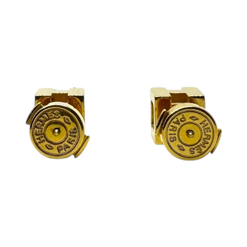Hermes H Cube Caged Ash Earrings Gold — view 8