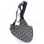 Dior Saddle Blue Jacquard Bag Black Navy Beige — view 3