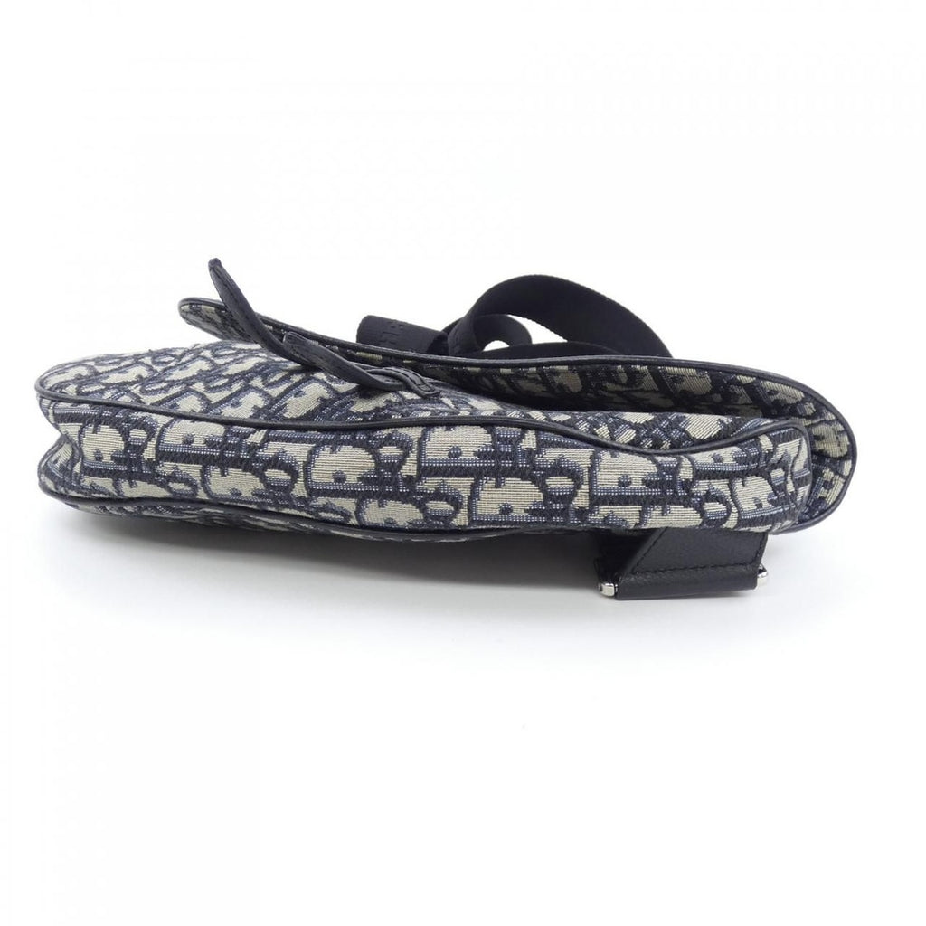 Dior Saddle Blue Jacquard Bag Black Navy Beige — view 4