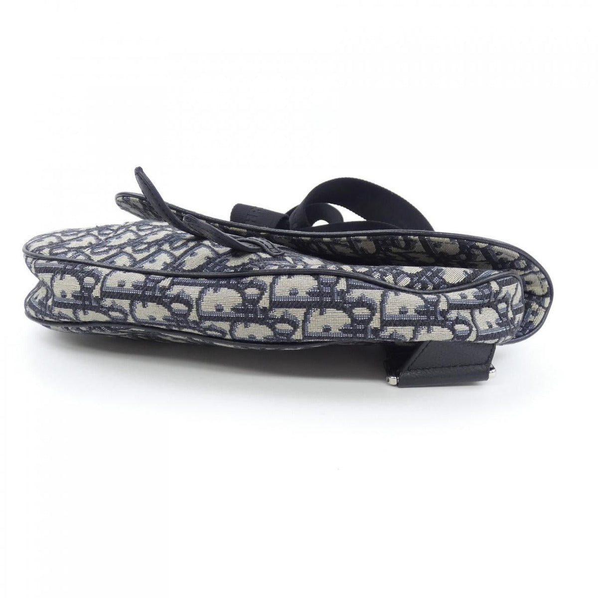 Dior Saddle Blue Jacquard Bag Black Navy Beige — view 4