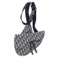 Dior Saddle Blue Jacquard Bag Black Navy Beige