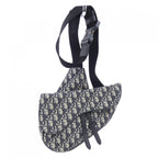 Dior Saddle Blue Jacquard Bag Black Navy Beige