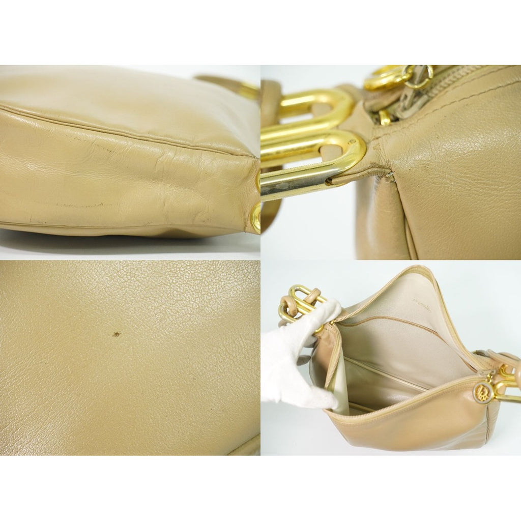Dior Leather Shoulder Bag Beige — view 8