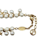 Louis Vuitton Bracelet Pearl River M1685 a Monogram Flower Logo White — view 9