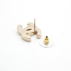 Chanel Earrings Gold Black Pink Coco Mark Bicolor — view 6