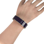 Hermes Metal Purple Bracelet Bangle Silver — view 4