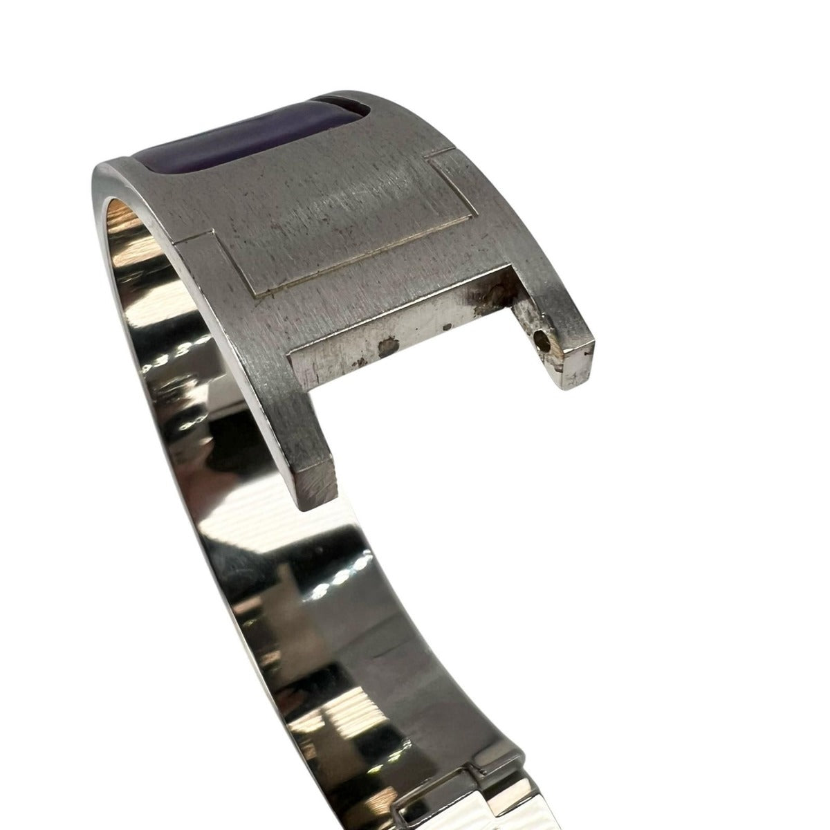 Hermes Metal Purple Bracelet Bangle Silver — view 7