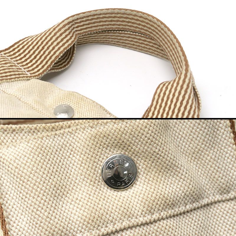 Hermes New Fourre Tout MM Canvas Tote Beige A4 Size — view 5