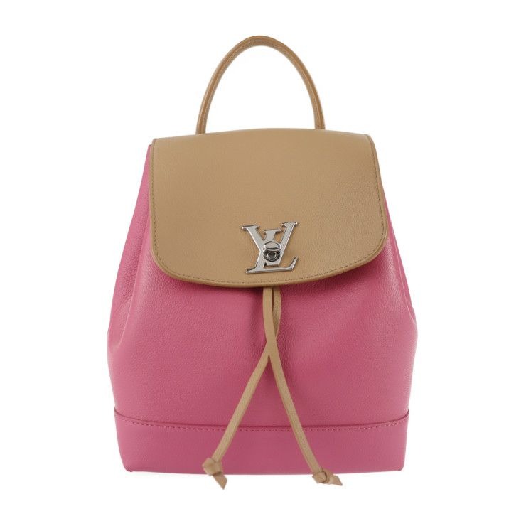 Louis Vuitton Lock Me Backpack Daypack Leather Blossom Pinkish Beige