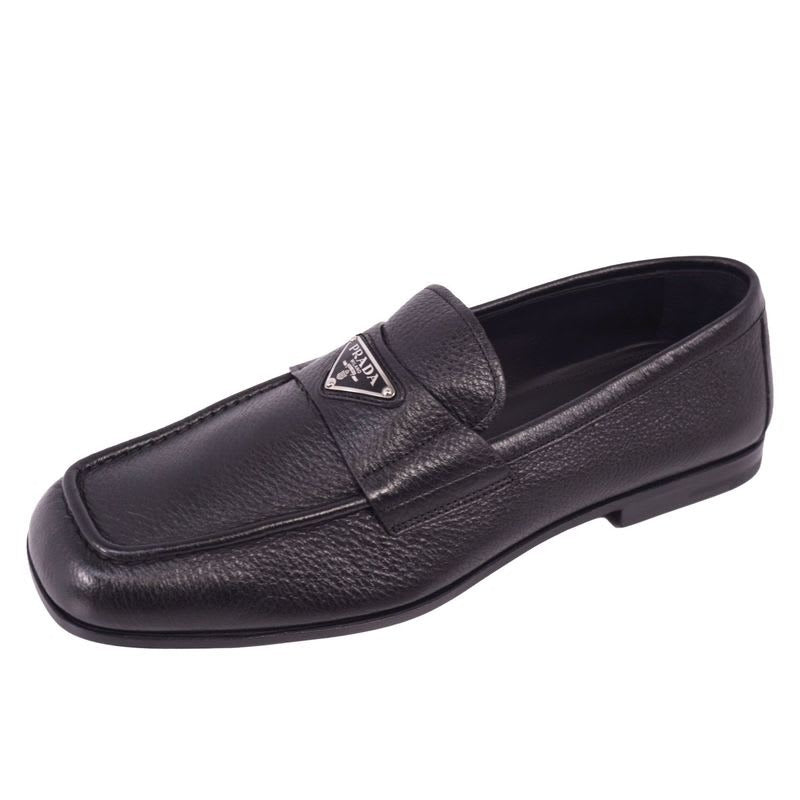 Prada Loafers Moccasins Triangle Logo Leather