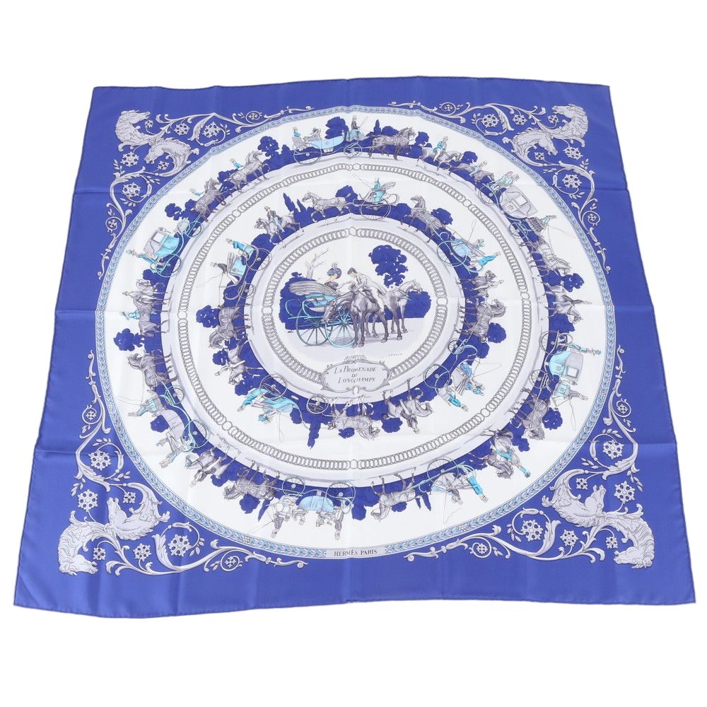 Hermes Reprint Carre 90 la Promenade de Longchamps Walk to Long Chien Silk