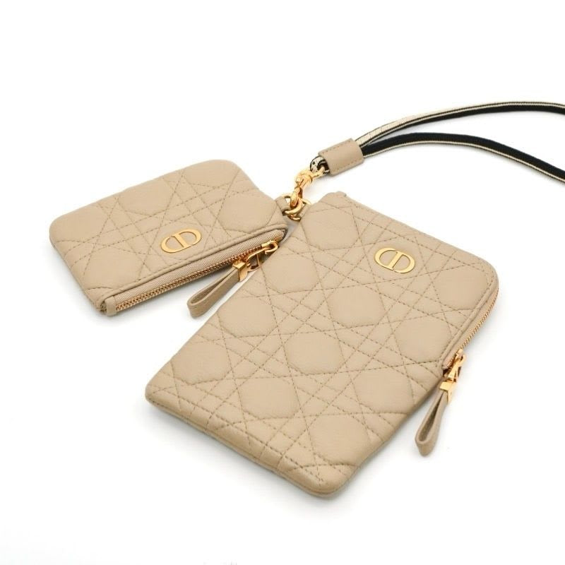 Christian Dior Mobile Smartphone Accessories Beige Gold Black Lady Cannage
