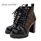 Louis Vuitton Star Trail Line Boots Short Shoes Leather Black Brown