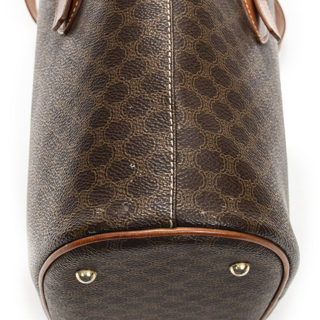 Celine Vintage Bucket Tote Brown Macadam Canvas — view 7