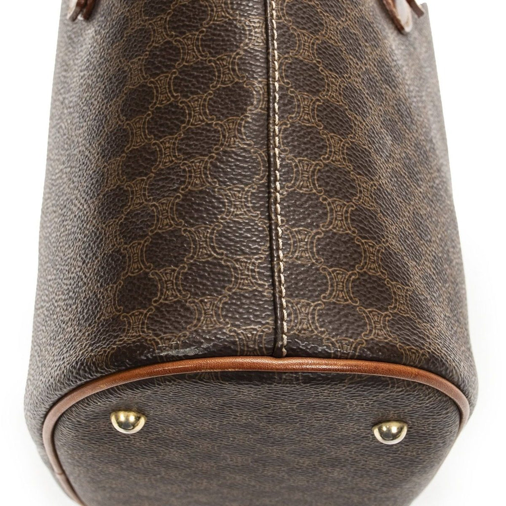Celine Vintage Bucket Tote Brown Macadam Canvas — view 8