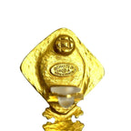Chanel with Rice CC Logo Earrings Gold Brown — view 2