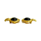 Chanel with Rice CC Logo Earrings Gold Brown — view 3