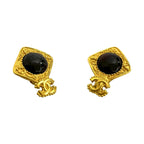 Chanel with Rice CC Logo Earrings Gold Brown — view 5