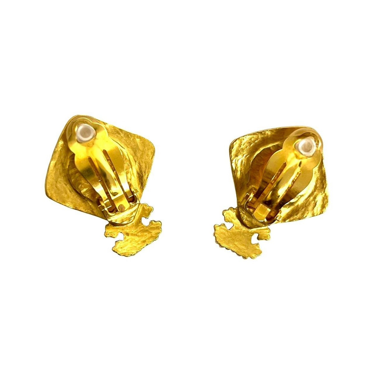 Chanel with Rice CC Logo Earrings Gold Brown — view 6