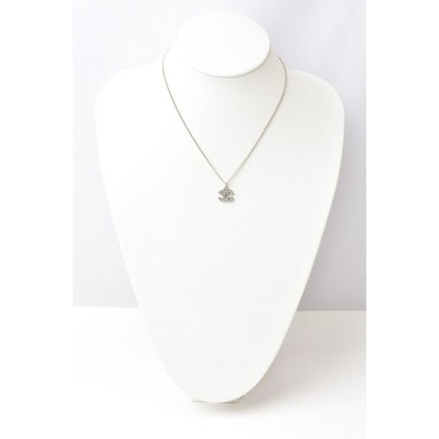 Chanel Coco Mark CC Rhinestone Silver White — view 2