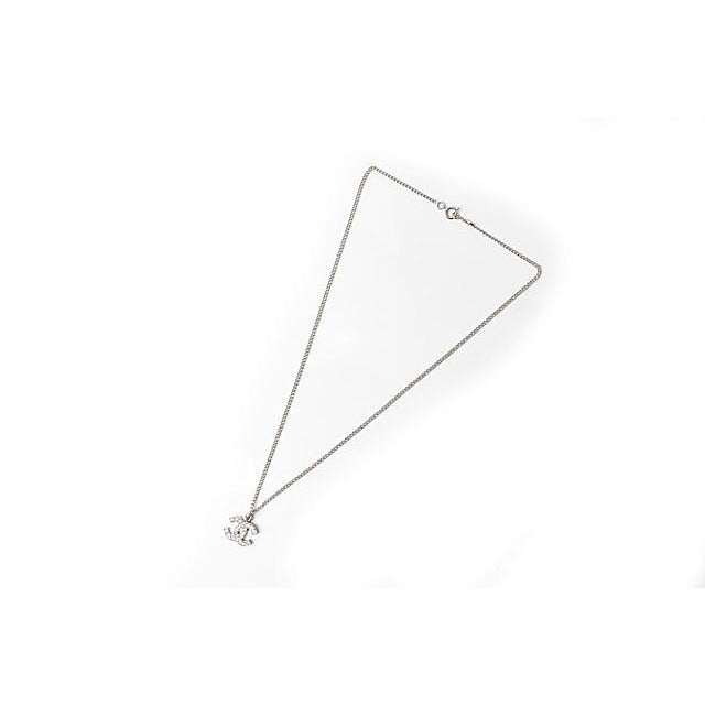 Chanel Coco Mark CC Rhinestone Silver White — view 3