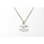 Chanel Coco Mark CC Rhinestone Silver White — view 4