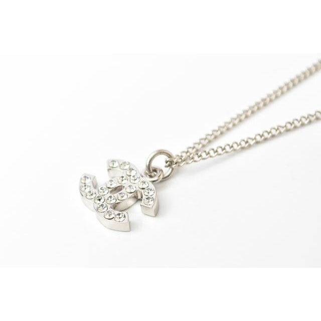 Chanel Coco Mark CC Rhinestone Silver White — view 6