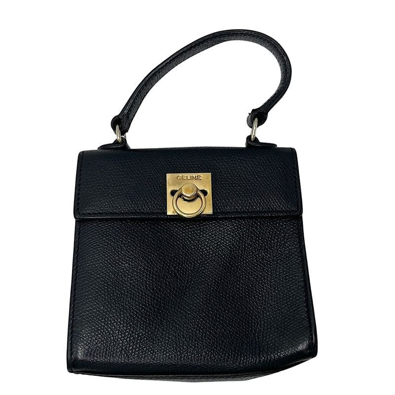 Celine Handbag Leather Gold Hardware Mini Vintage Black