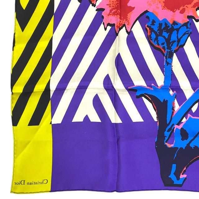 Christian Dior Small Accessories Scarf Large Size D-flower Pop Flower Logo Silk — view 8