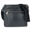 Gucci Guccissima Black Silver Leather Shoulder Bag