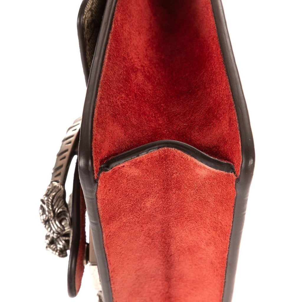 Gucci Dionysus Beige Red Supreme Canvas Suede Shoulder Bag — view 8