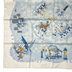 Hermes Scarf Silk Carre 90 les Triples de Paris Mischievous Triplets White — view 5