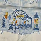 Hermes Scarf Silk Carre 90 les Triples de Paris Mischievous Triplets White — view 8