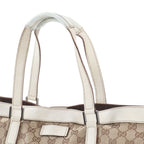 Gucci GG Canvas Leather Tote Shoulder Business Document Beige — view 2