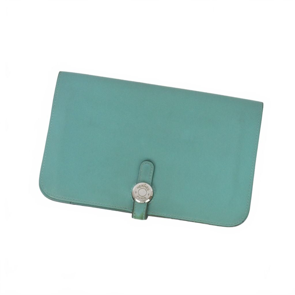 Hermes Dogon GM Wallet Veau Swift Blue Paon