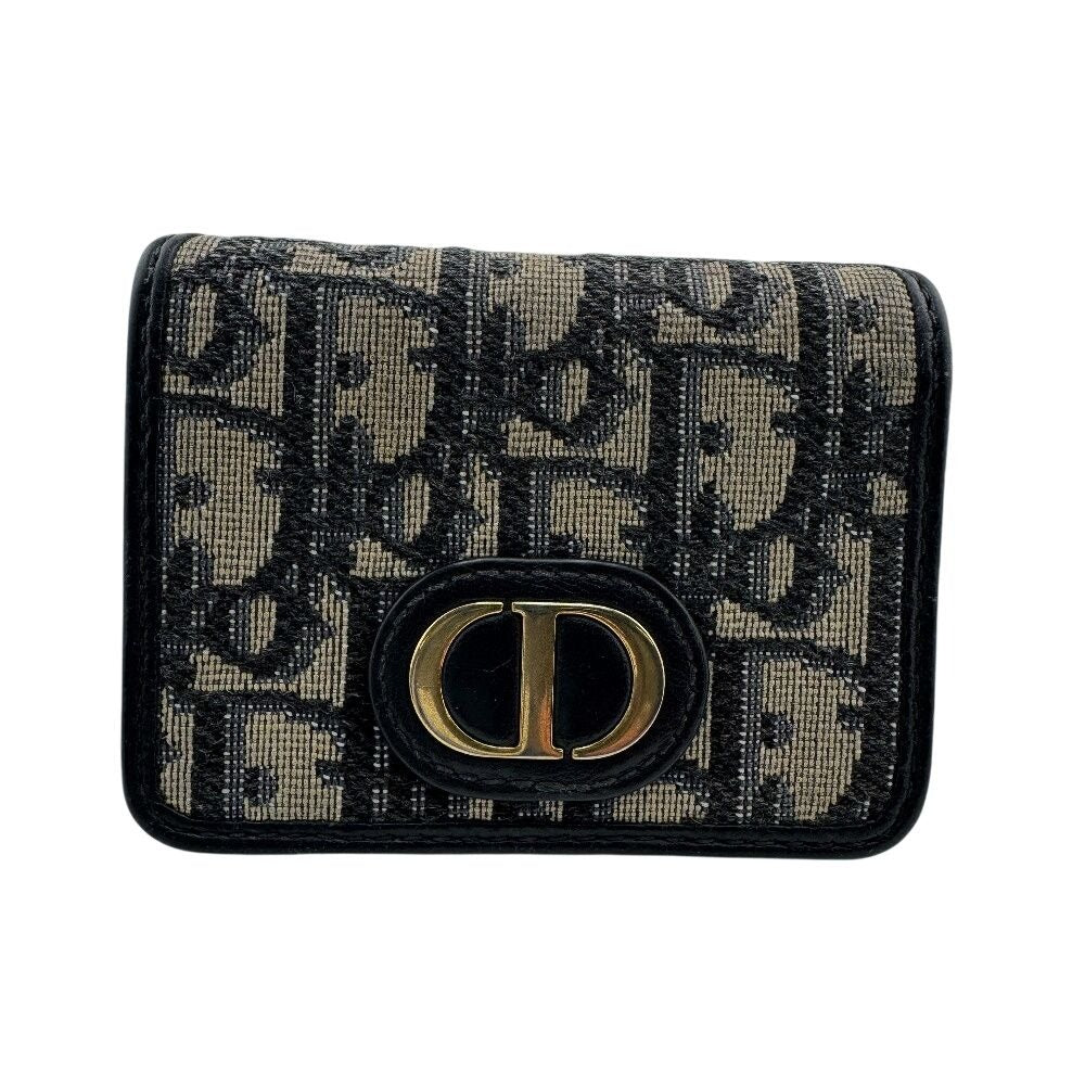 Dior Compact Montaigne 30 Trifold Wallet Navy