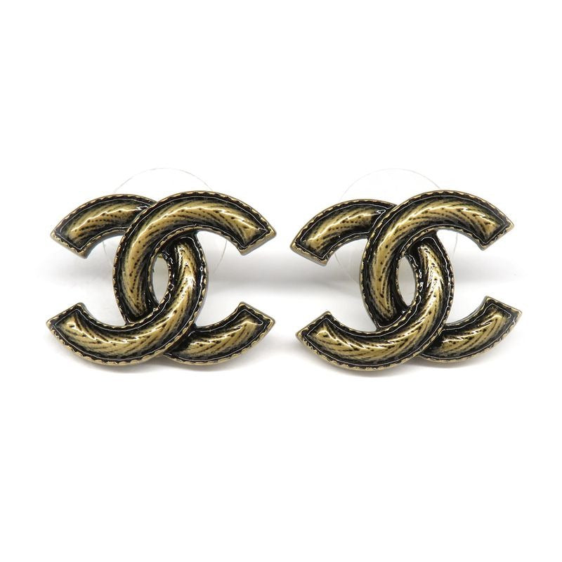 Chanel Metallic Coco Mark Abe557 A24 Gold Vintage Design