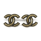 Chanel Metallic Coco Mark Abe557 A24 Gold Vintage Design
