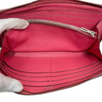 Hermes Round Zipper Long Wallet Azap Pink Rose Lipstick — view 5