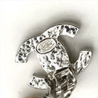 Chanel CC Logo Faux Pearl Swing Earrings Silver — view 6